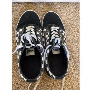 Vans classic black white checkered sz 5 youth lace sneakers shoes